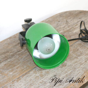 43. Lampe retro grøn plastik med metallic look inde Ø13xH20cm