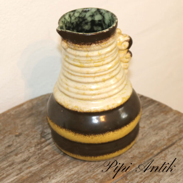 25. Strehle retro keramikvase brun carry cremet ø23xH19cm