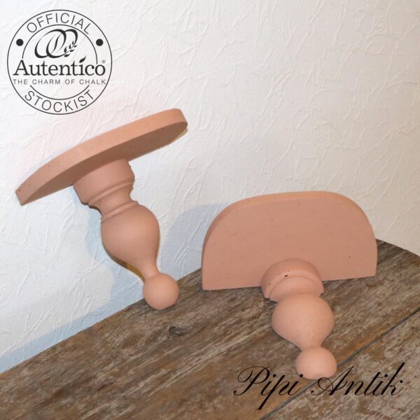 04. Pyntehylde sæt af 2 stk i laksefarvede fra Autentico Venice L19,5xD10,5xH18cm