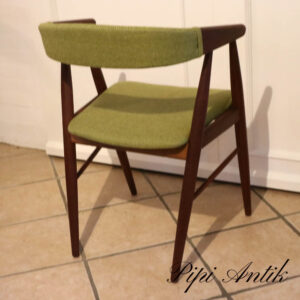 Retro teak spisebordstole sæt 6 stk nypolsterede i uld B54xD46xH73 SædeH45cm