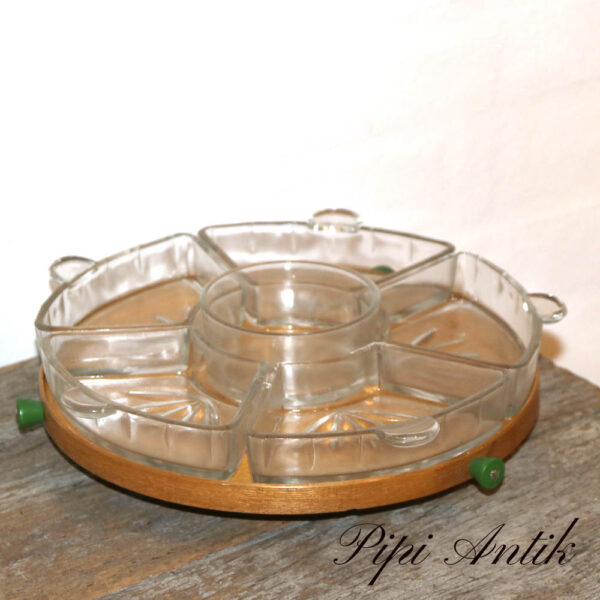 54. Glas serveringskarussel retro Ø25x7cm