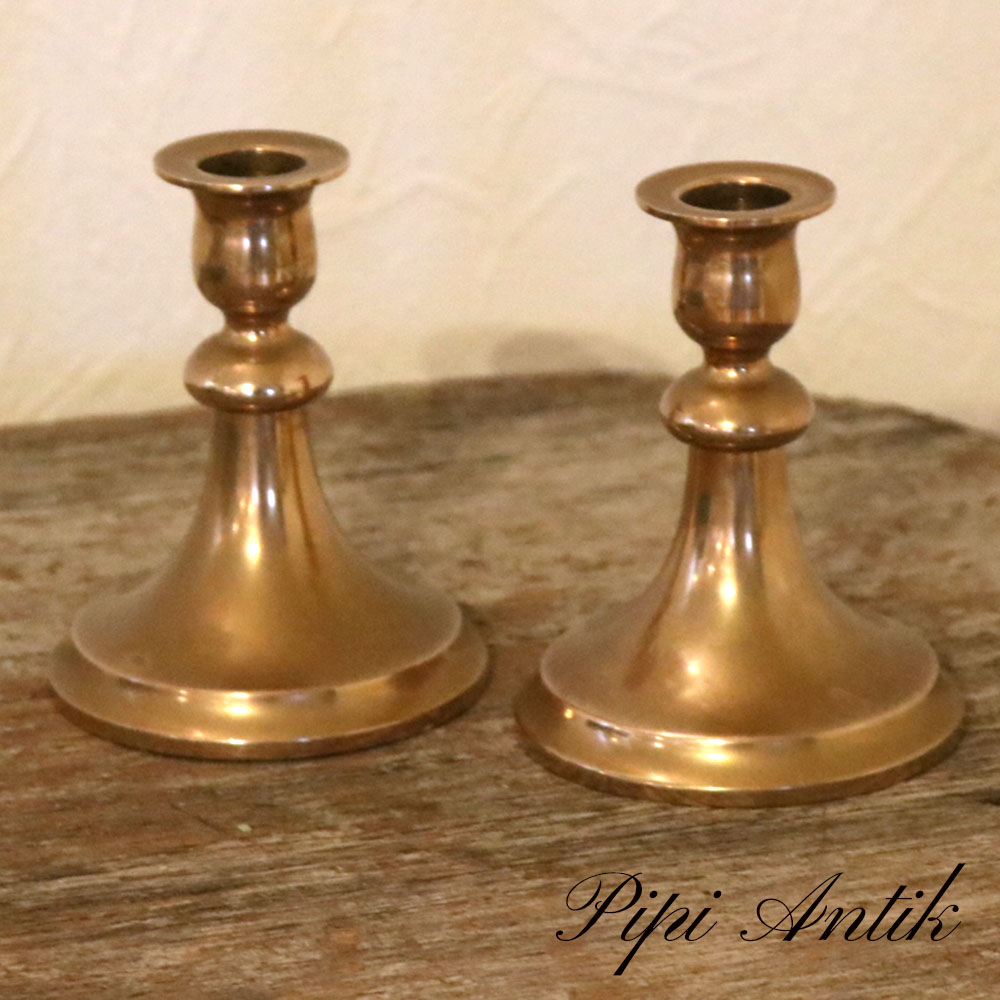 00. Messing lysestager Eksbergs Malm matte i typen Ø9,5xH12cm