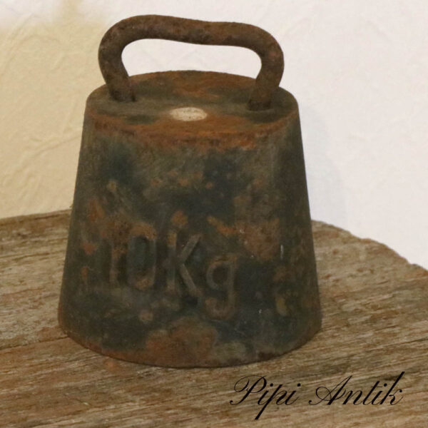 06. Loddevægt10 kg antik rustikt Ø14xH16cm