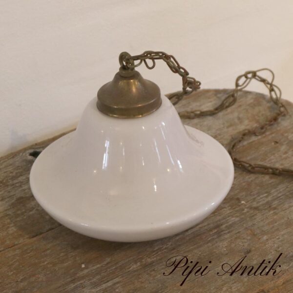 13. Opal loftlampe retro messing Ø22xH17cm