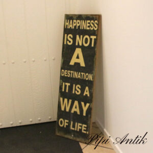 05. Happiness is not a destination billede sort canvas B40xH120cm
