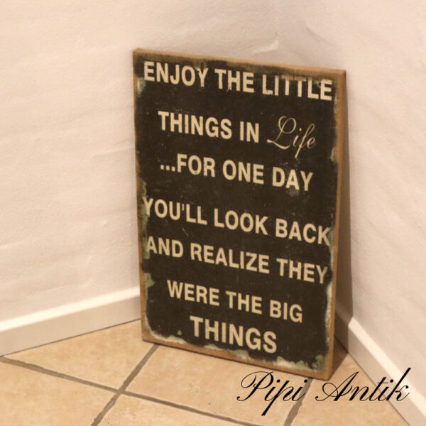 06. Enjoy the little things in life billede sort canvas B40xH60cm