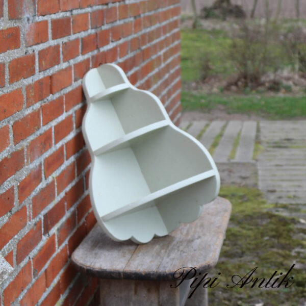 02. Hjørnehylde original maling støvet grøn B27xD27xH27cm