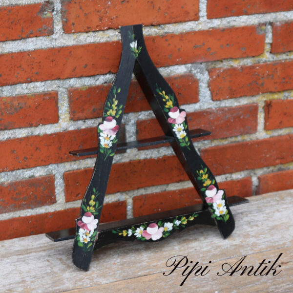 11. Miniput amagerhylde romantisk sort med blomstmotiver B32,5xH36,5xD5cm
