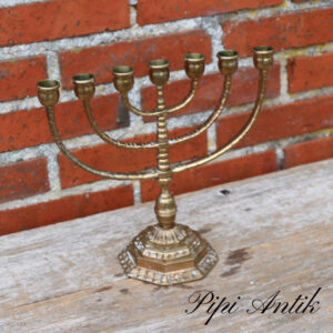 19. Messing lysestage med 7 armed B28xH26cm