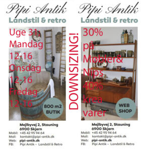 Uge 31 2025¨åbningstider hos Pipi Antik