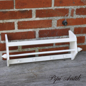 13. Viskestykke knagerække hvidt retro L43xD10xH20cm