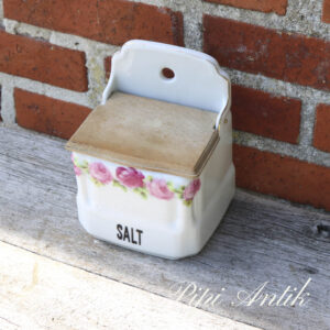 29. Saltkar vægophængt romantisk hvid med roser B13xD12xH17cm