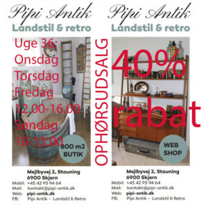 6 uge 2025 Åbningstider hos Pipi Antik