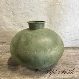 42. Metalvase grønligt Ø40xH30cm