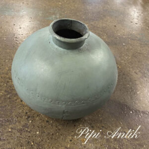 10. Metal vase irret look i tyrkis blå Ø40xH30cm