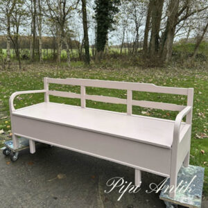 95. Gammel Rosa slagbænk svensk L183xD57xH79cm SædeH42cm