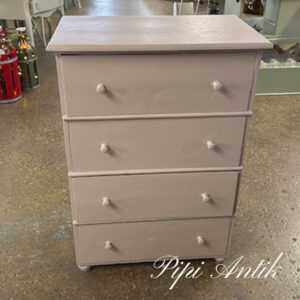 13. Romantisk gammel rosa lille kommode høj B54,5xD31xH78cm
