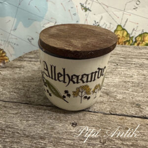 1. Knapstrup Allehånde Krydderikrukke med teak låg Ø7xH7cm