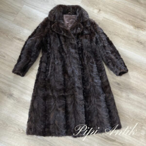 01. Pels Mink retro mørkebrun ca str 40-42