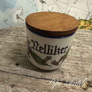 07. Knapstrup Nelliker krydderikrukke med teak låg Ø7x7cm