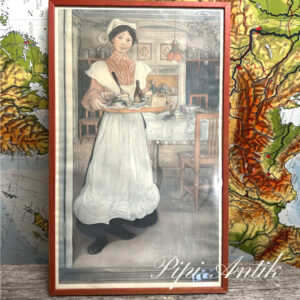 12. Svensk billede Lars Larsson rødelige toner B33xH53cm