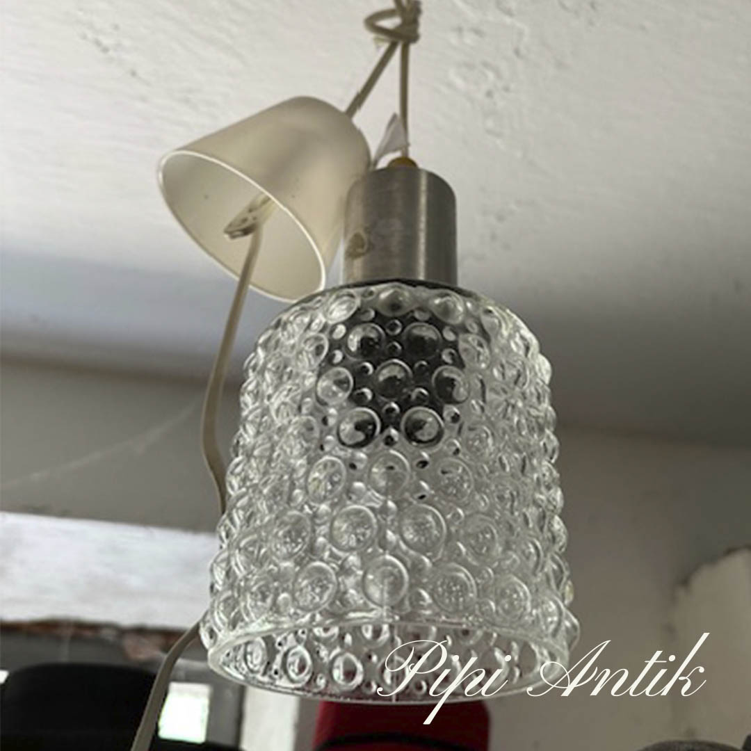 10. Retro loftlampe pendel bobler børstet stål Ø10xH18cm